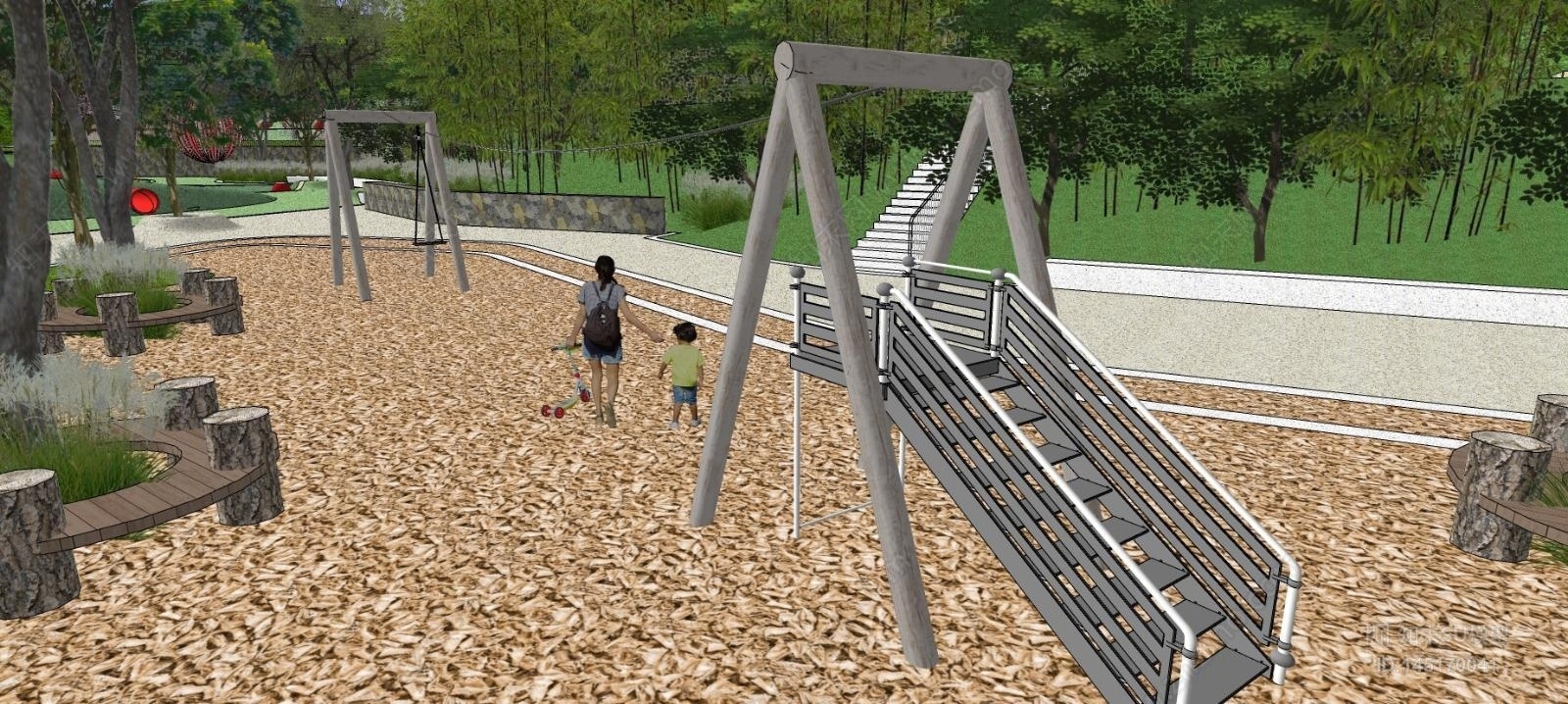 北欧滑索SU模型下载【ID:145170041】