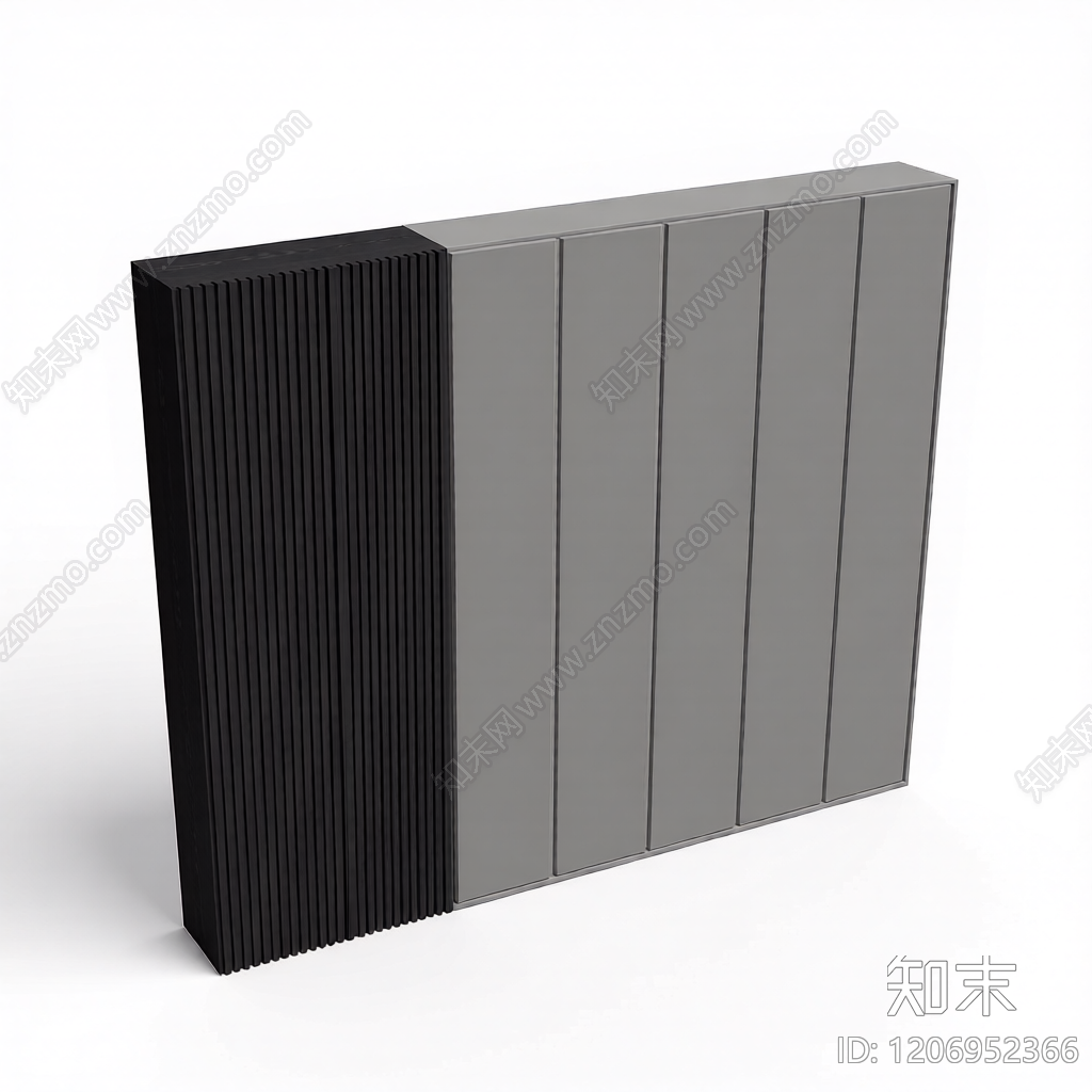 木质隔断墙组件3D模型下载【ID:1206952366】