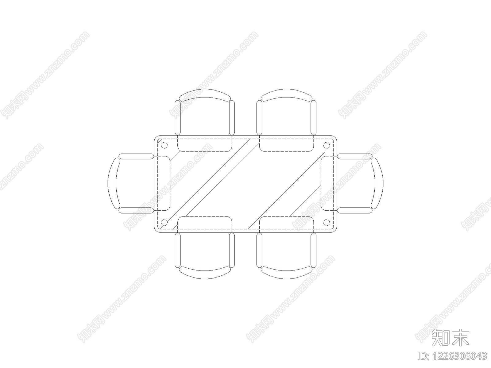 桌椅cad施工图下载【ID:1226306043】