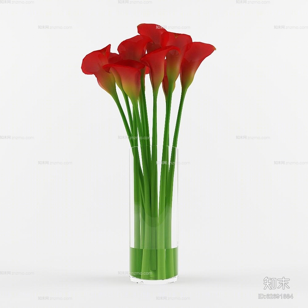 透明玻璃花瓶3D模型下载【ID:62691884】