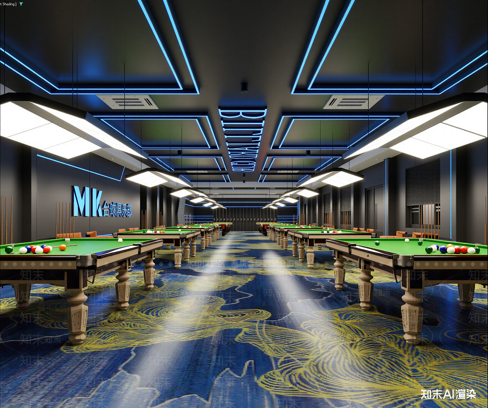 现代台球室3D模型下载【ID:1213897644】