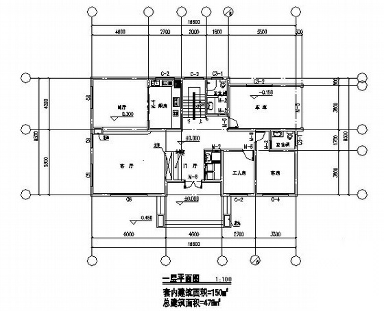 [九江]某二层小别墅建筑设计方案图cad施工图下载【ID:151391198】