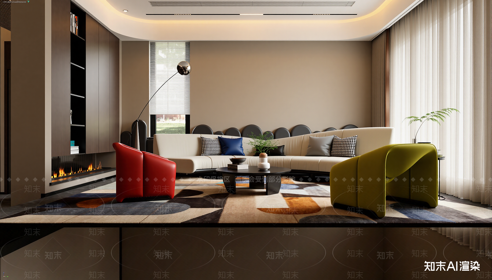 现代家居客厅3D模型下载【ID:1222124250】