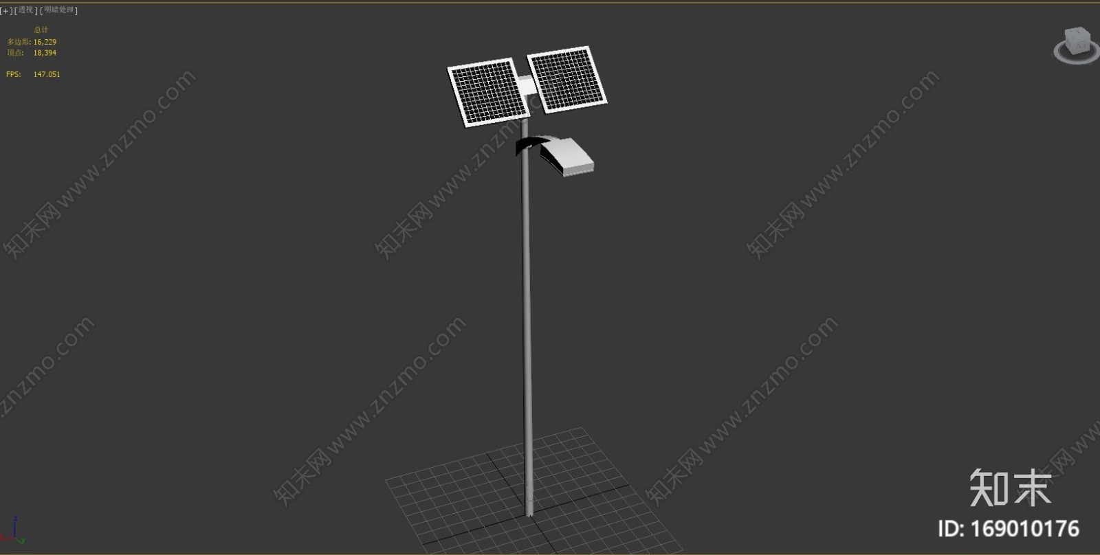 太阳能路灯CG模型下载【ID:169010176】