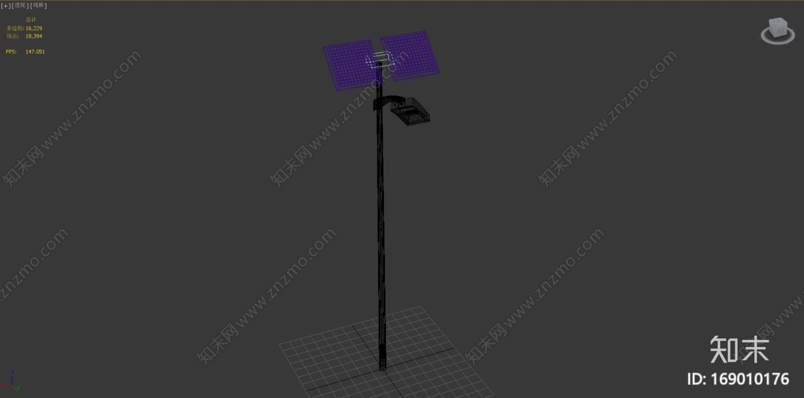 太阳能路灯CG模型下载【ID:169010176】