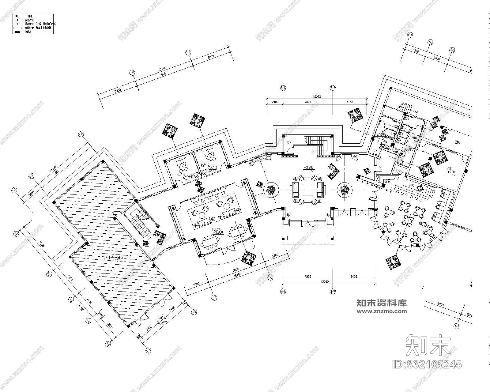 长沙大型中式特色售楼中心室内装修施工图cad施工图下载【ID:832165245】