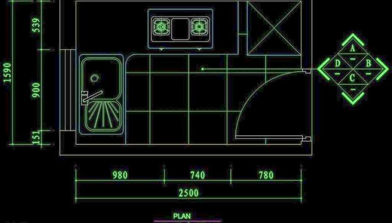 cad设计之厨房图片施工图下载【ID:149696161】