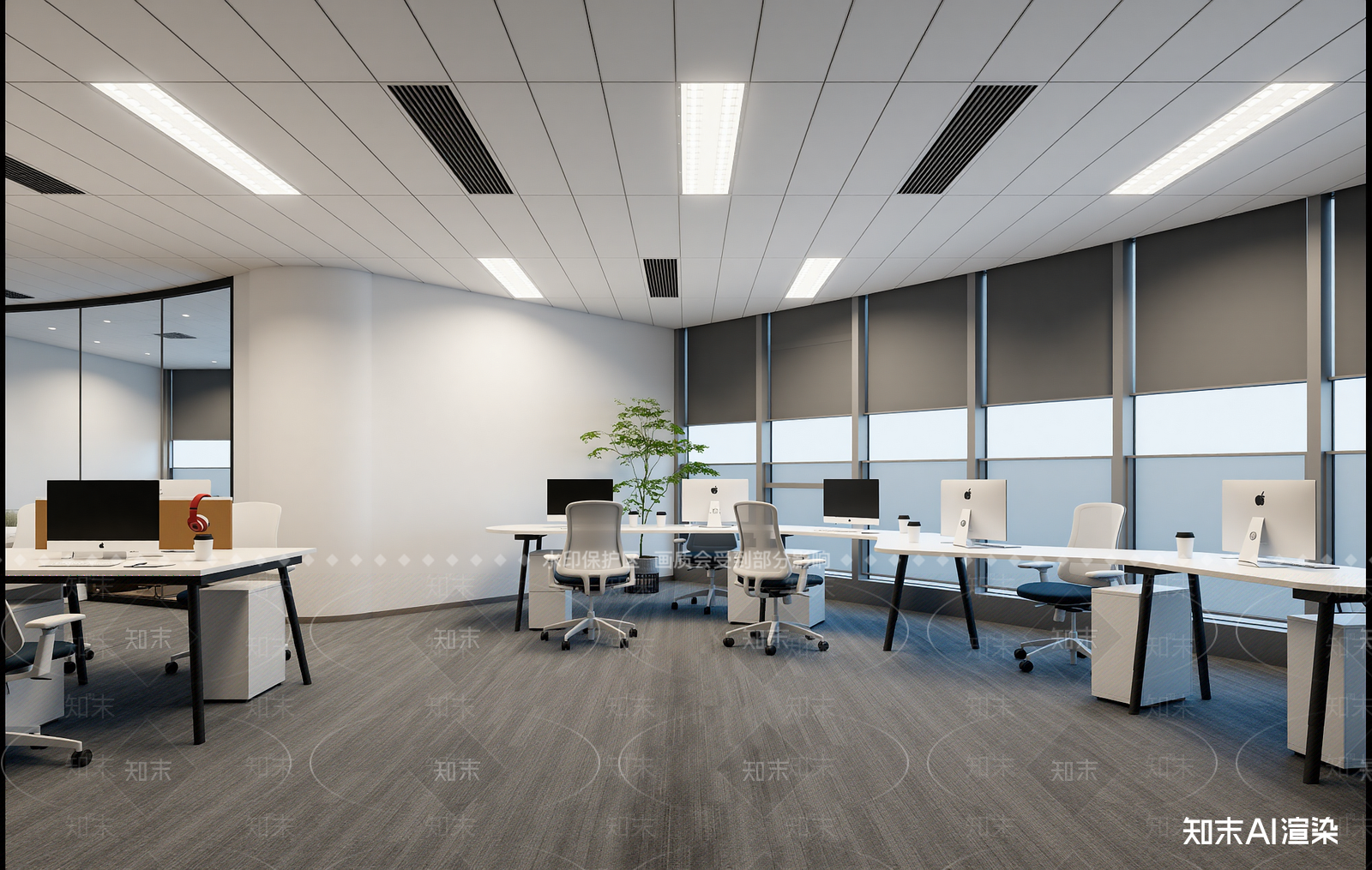 现代办公区3D模型下载【ID:1214578453】