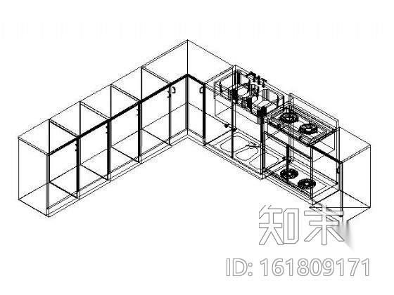 厨具三维图块cad施工图下载【ID:161809171】