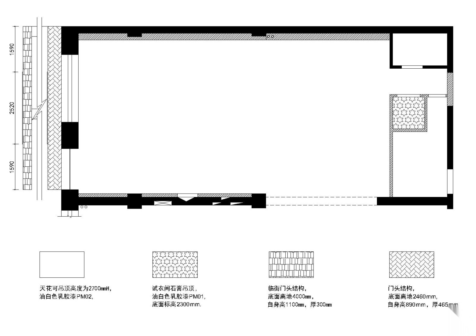 [黑龙江]哈尔滨潮牌休闲专卖店施工图cad施工图下载【ID:160705104】