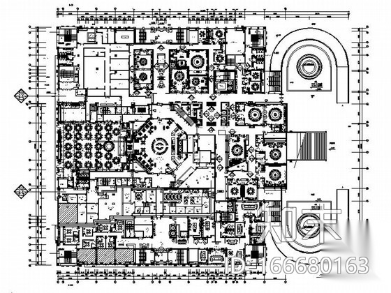 [陕西]高档五星级现代风格酒店室内装修施工图（含全套设...cad施工图下载【ID:166680163】