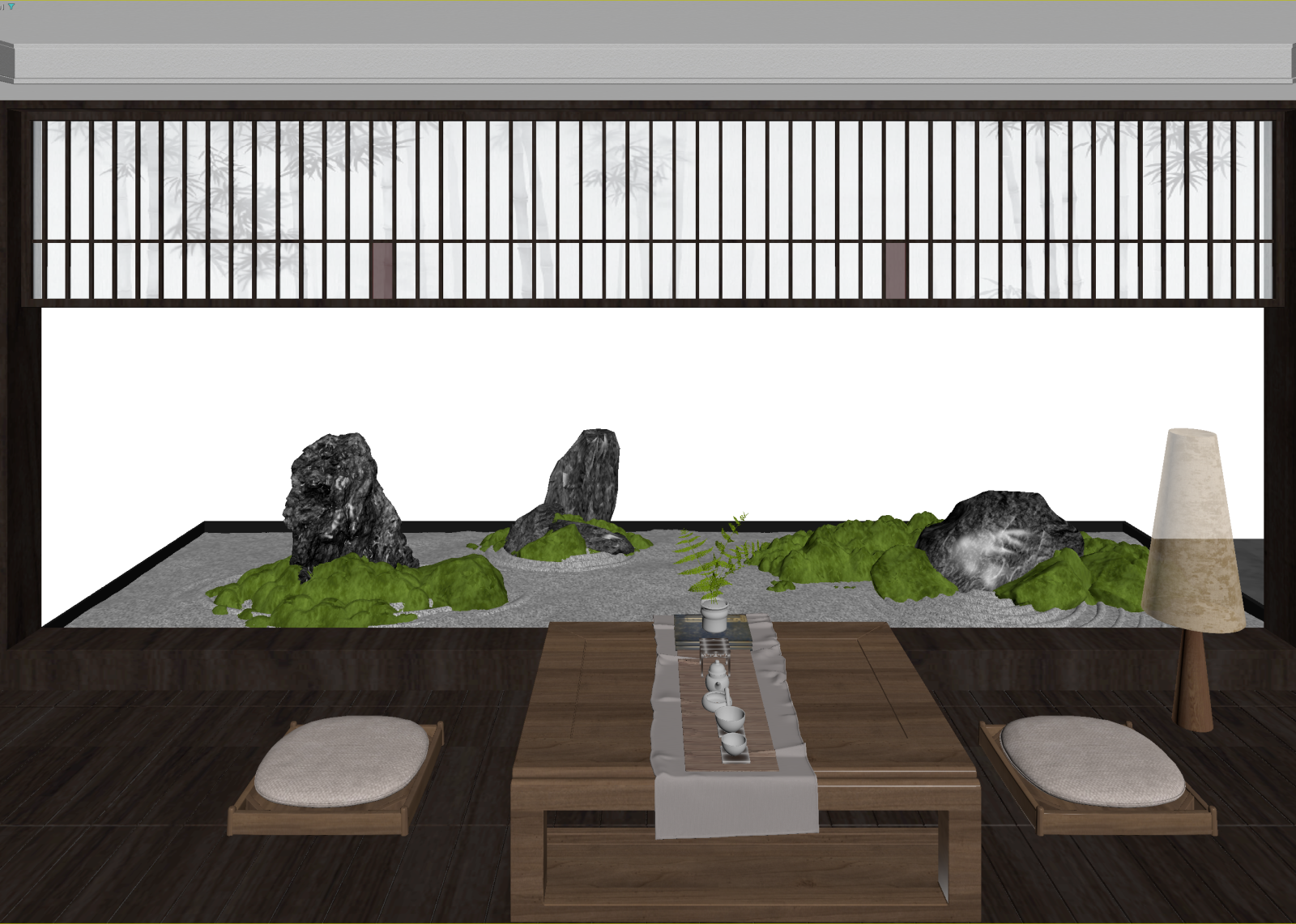 新中式茶室3D模型下载【ID:1214682796】