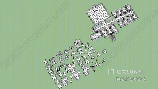 地牢地砖SU模型下载【ID:941009362】