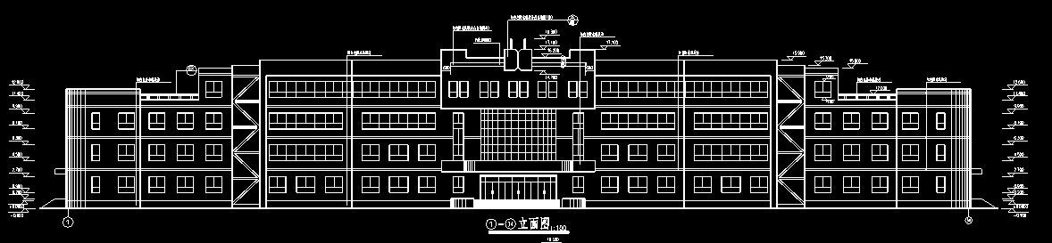 某中学教学楼建筑施工图（含有结构图）cad施工图下载【ID:151543104】