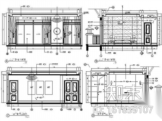 南加洲风格高尔夫球会别墅施工图施工图下载【ID:161859107】