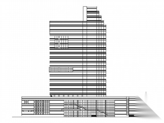 [东莞]某二十一层商务办公楼建筑扩初图（含效果图）cad施工图下载【ID:167371120】