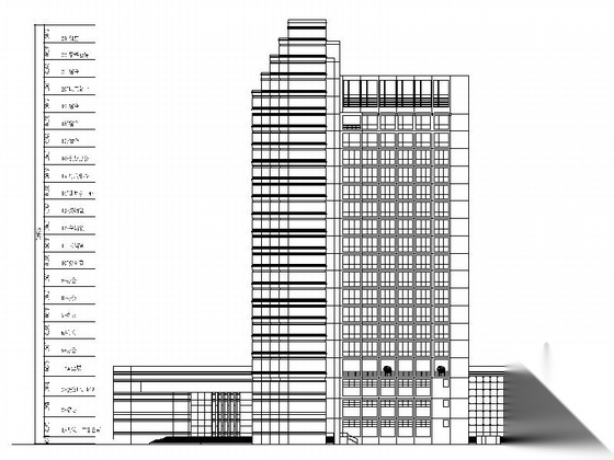 [东莞]某二十一层商务办公楼建筑扩初图（含效果图）cad施工图下载【ID:167371120】