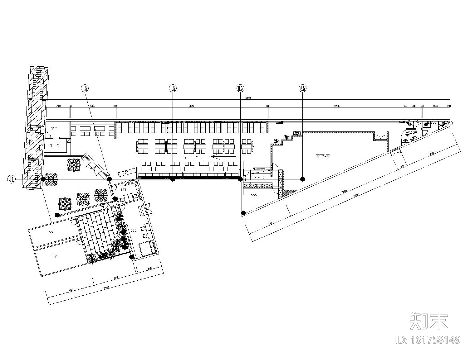 [杭州]混搭风格中餐厅装修施工图（附效果图）cad施工图下载【ID:161758149】