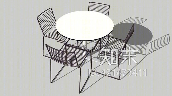 咖啡厅式桌椅大文件SU模型下载【ID:421473411】