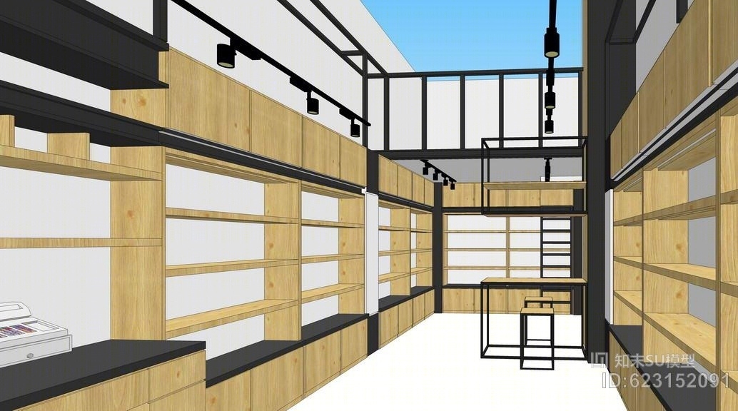 剪刀店门头设计SU模型下载【ID:623152091】