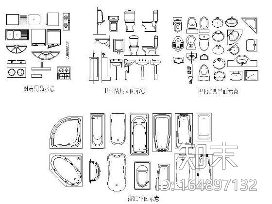 煤气灶图块施工图下载【ID:164897132】