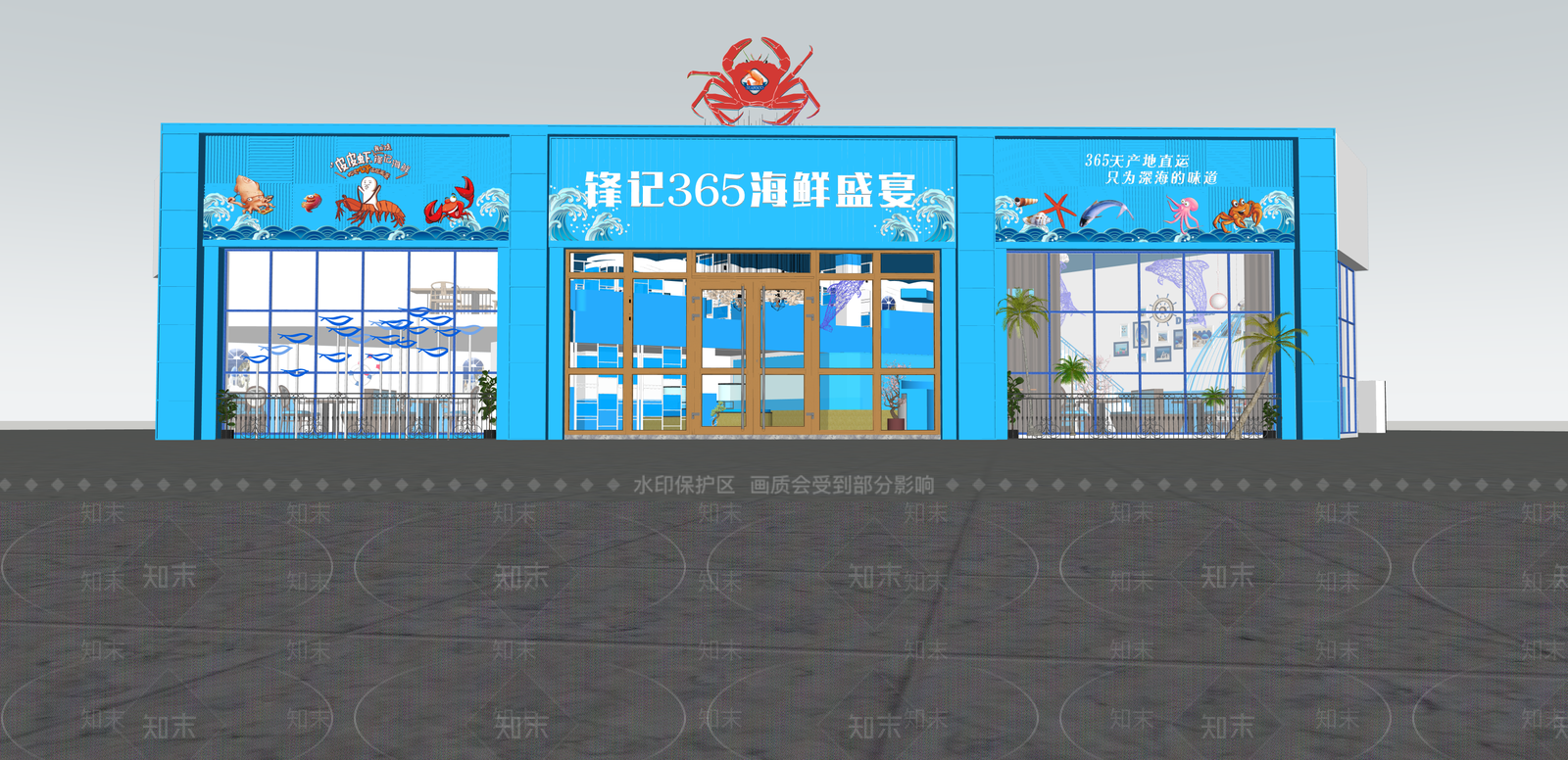 现代餐饮建筑SU模型下载【ID:1215208809】