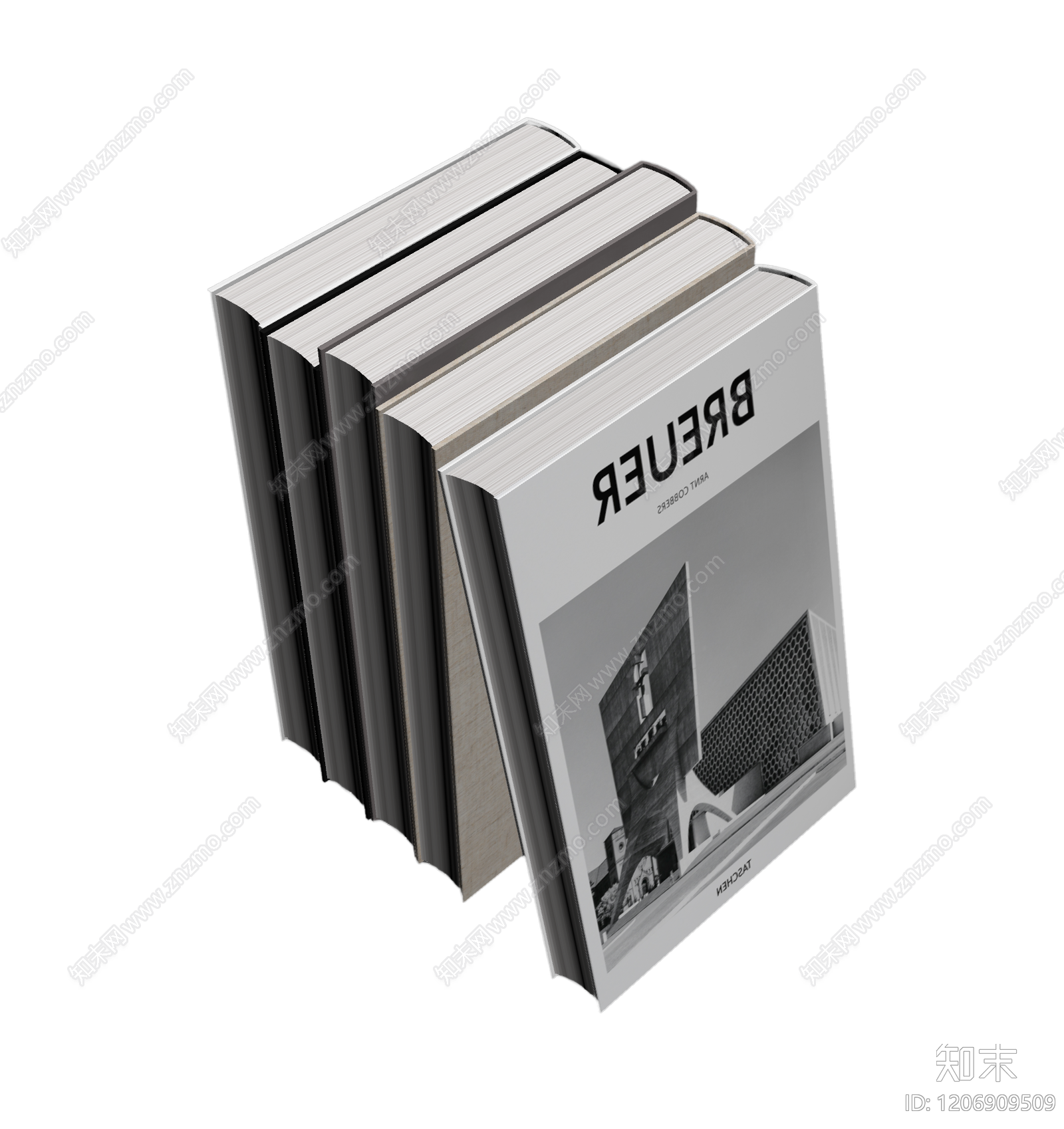 书籍堆叠装饰3D模型下载【ID:1206909509】