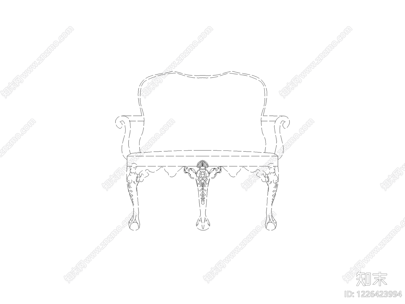 椅子cad施工图下载【ID:1226423994】