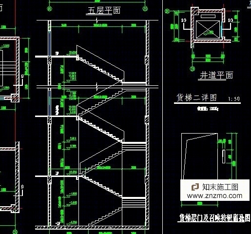 办公楼楼梯大样cad施工图下载【ID:66948091】