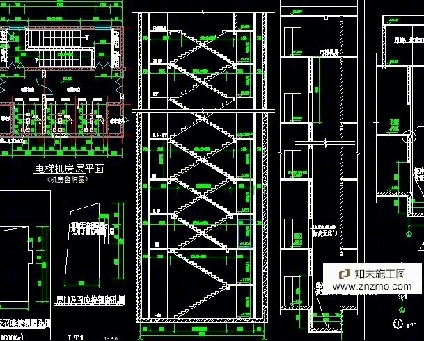 办公楼楼梯大样cad施工图下载【ID:66948091】