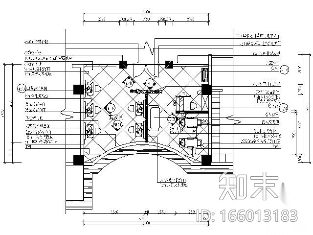 国际会所桑拿美容美发区施工图cad施工图下载【ID:166013183】