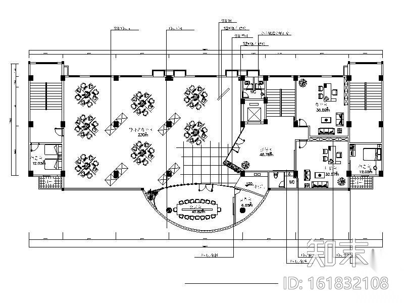 某电子公司办公空间装修图(含效果)cad施工图下载【ID:161832108】