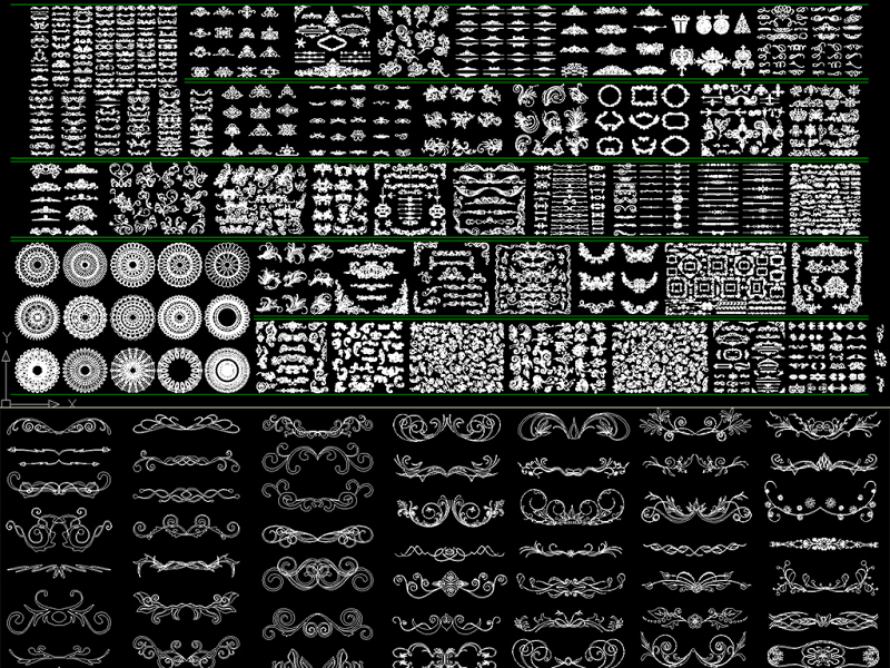欧式花纹花边CAD雕花施工图下载【ID:149697101】