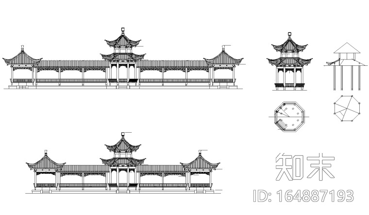 19套各式亭子施工图CAD集施工图下载【ID:164887193】