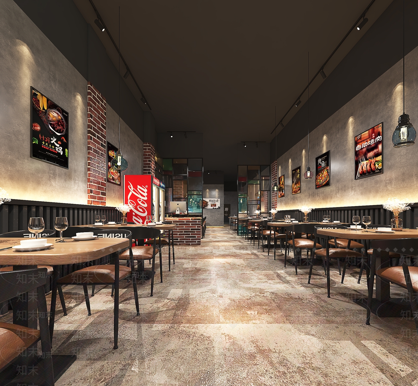 工业风火锅店3D模型下载【ID:198950125】