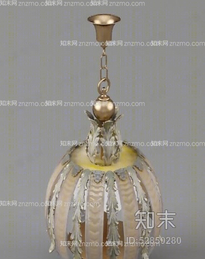 经典欧式铁艺吊灯3D模型下载【ID:52850280】