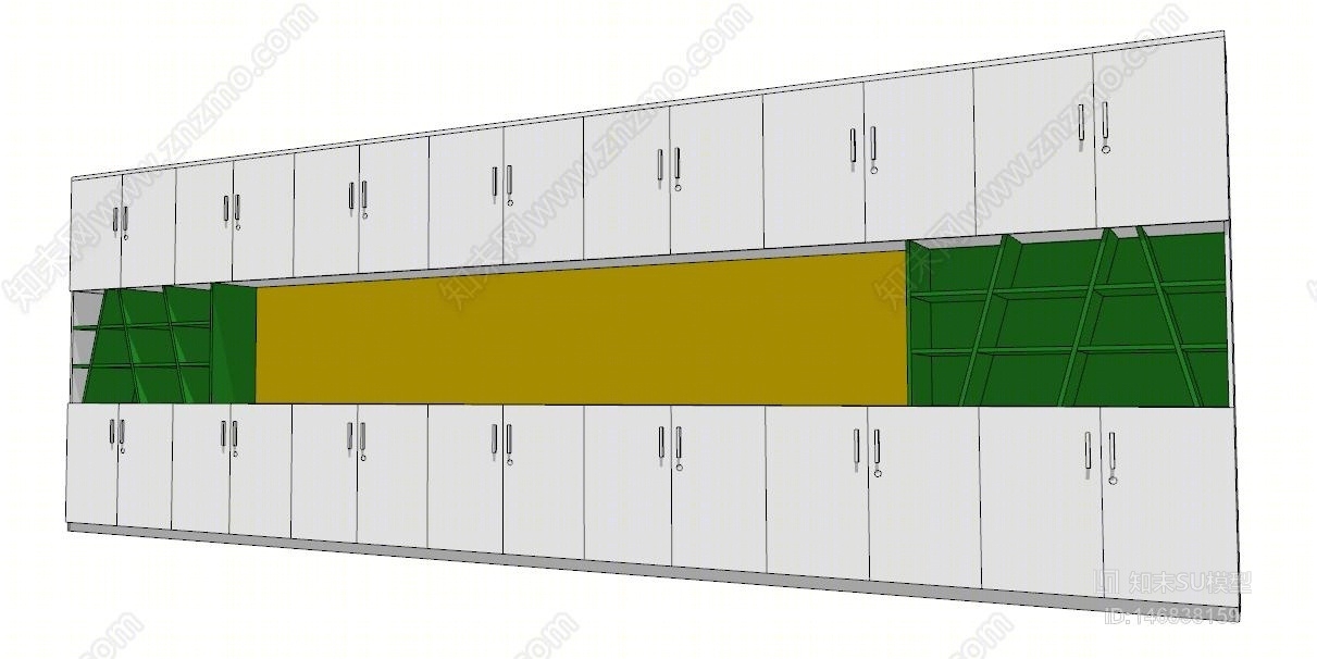 现代办公室展示柜SU模型下载【ID:146838159】