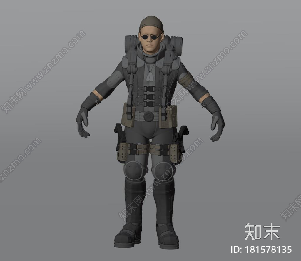 高科技装备光头男CG模型下载【ID:181578135】
