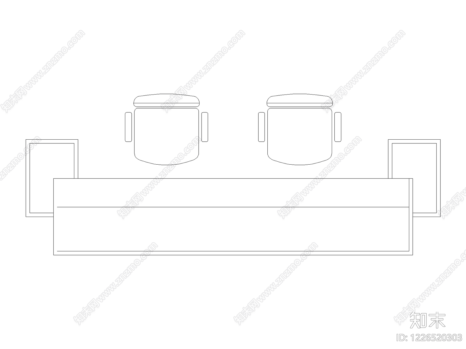 沙发cad施工图下载【ID:1226520303】