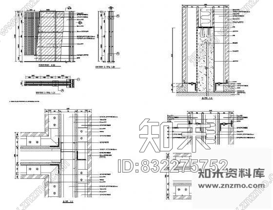 图块/节点双面石材防水墙体详图cad施工图下载【ID:832275752】