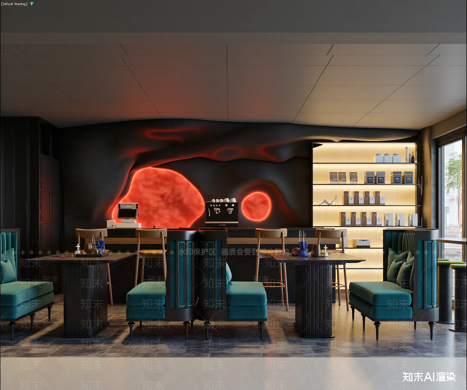 现代咖啡厅3D模型下载【ID:1214837819】