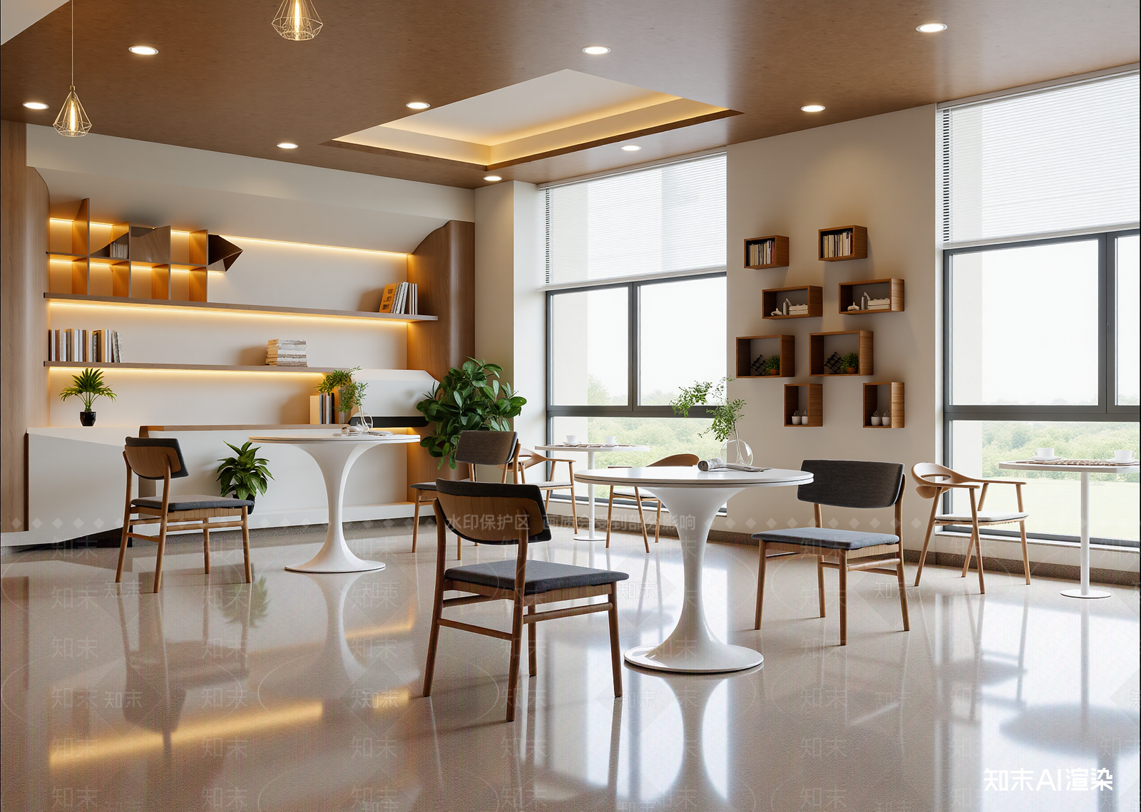 现代咖啡厅3D模型下载【ID:1214341561】