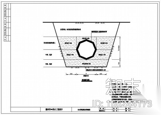 滕州某市政道路排水设计图cad施工图下载【ID:166244173】