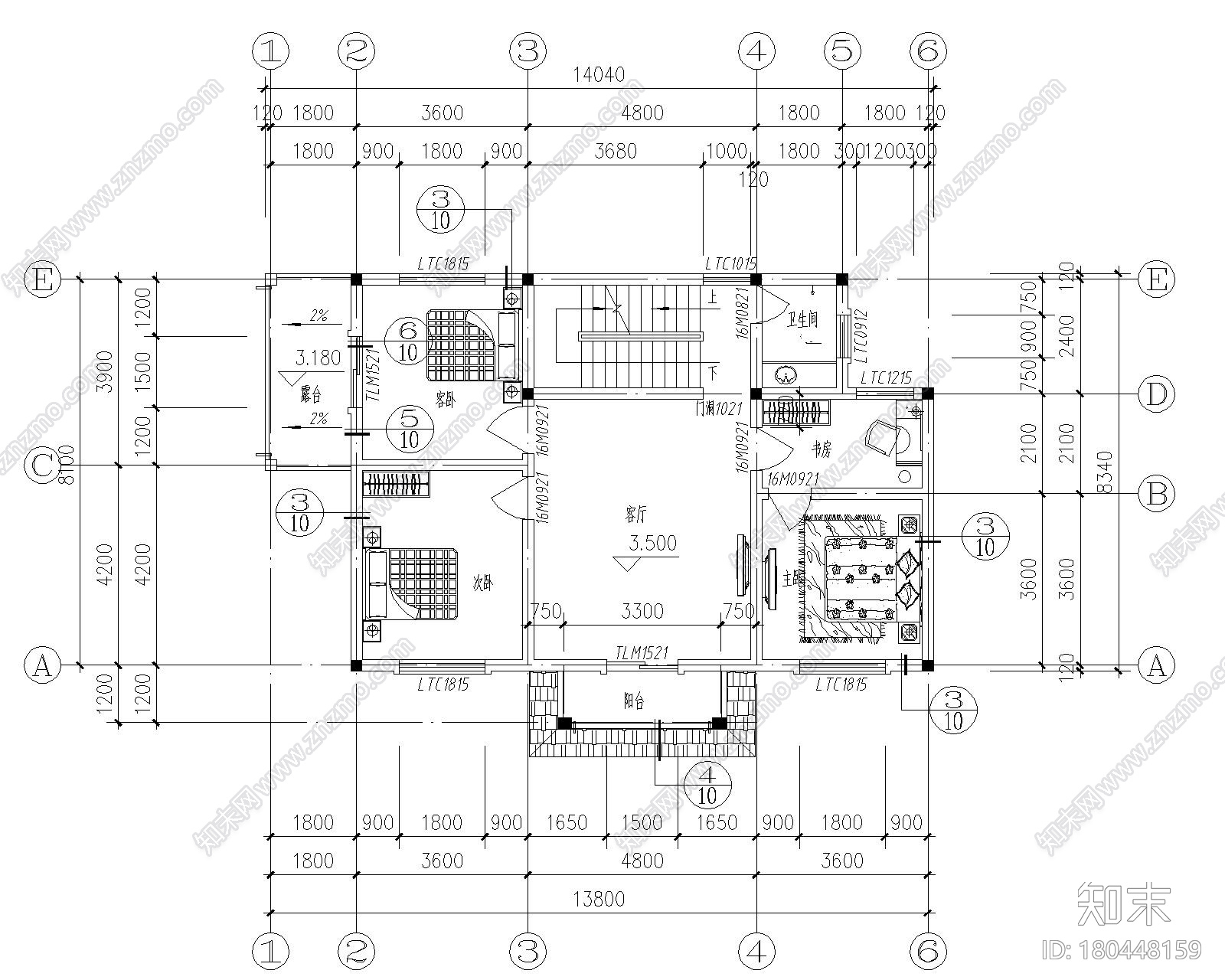 三层农村自建别墅式住宅结构施工图CADcad施工图下载【ID:180448159】