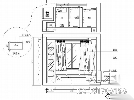 [江苏]常熟现代简约风格一居室装修CAD施工图cad施工图下载【ID:161703198】