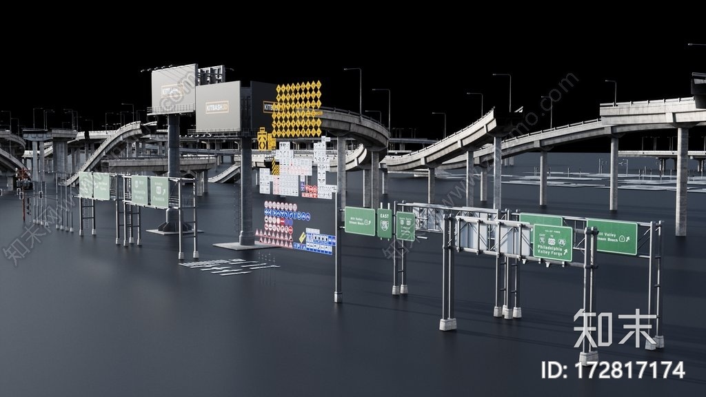 现代交通道路CG模型下载【ID:172802197】