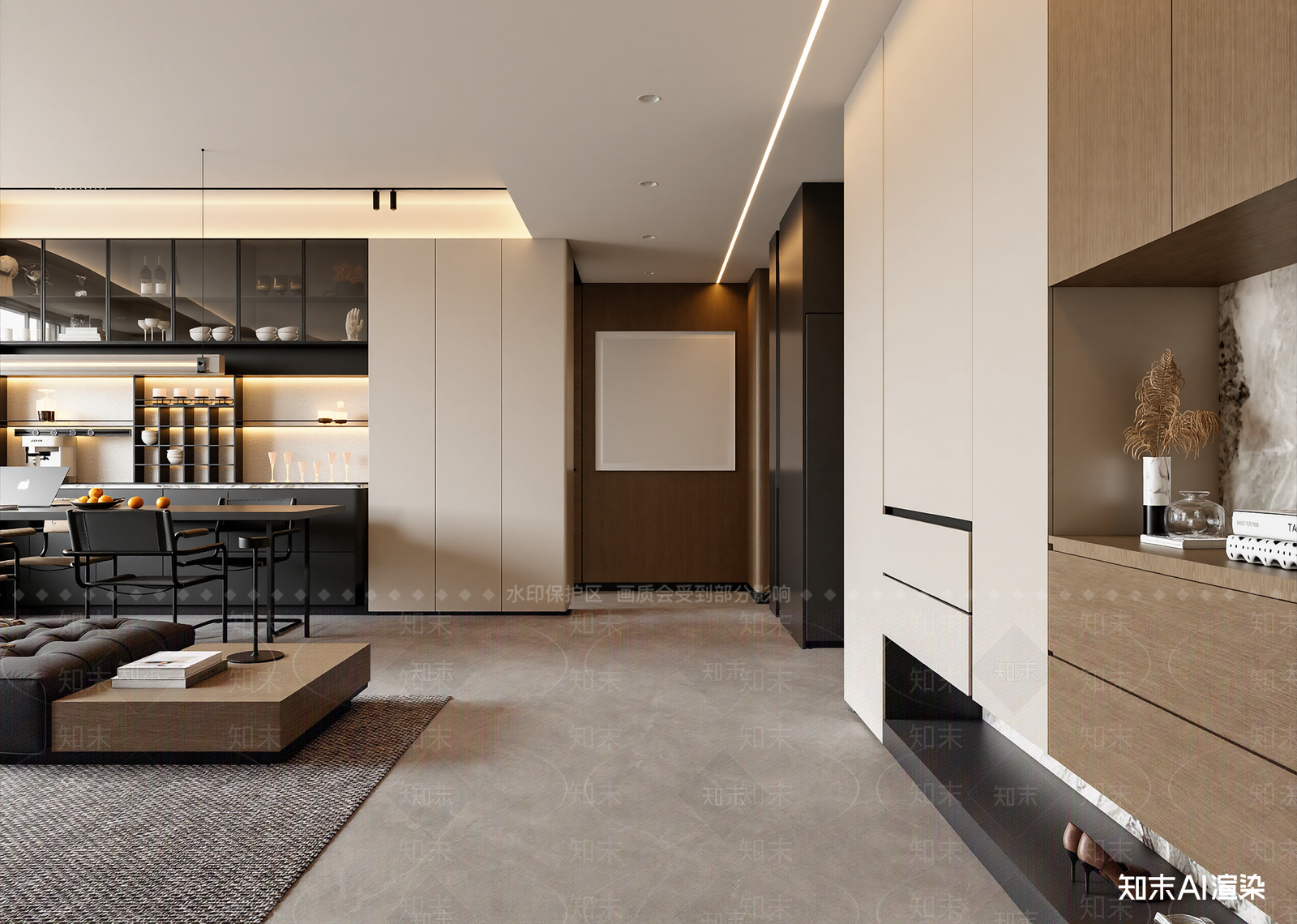 现代客餐厅3D模型下载【ID:1215080902】