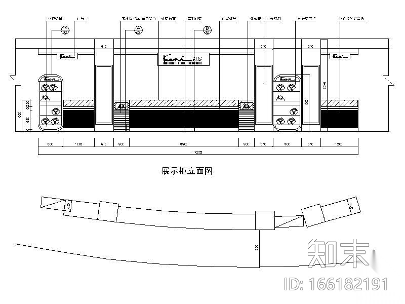 珠宝展示柜详图cad施工图下载【ID:166182191】