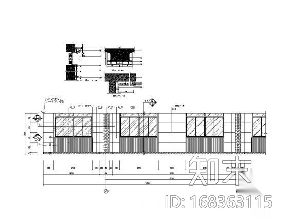 办公楼靠窗墙饰面详图cad施工图下载【ID:168363115】