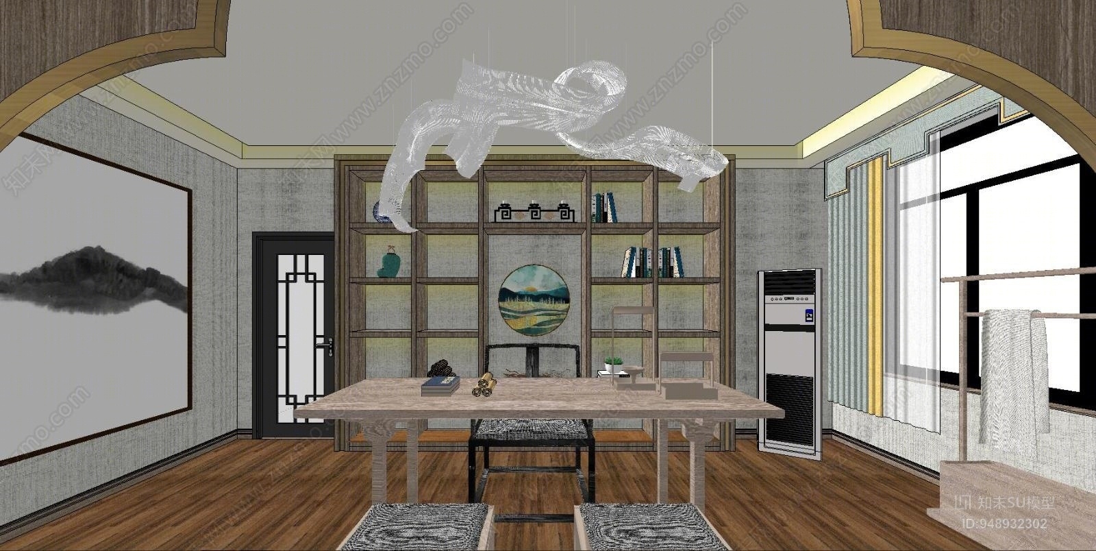 中式风格茶室SU模型下载【ID:948932302】